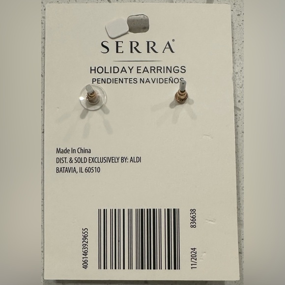 Aldi Serra Christmas Wreath Holiday Earrings - Picture 2 of 4